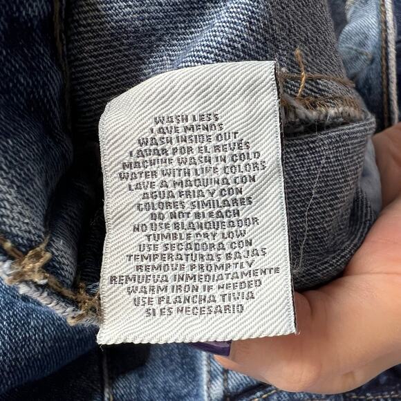 Blu[Edit] Distressed Denim Jacket Small - Picture 8 of 8